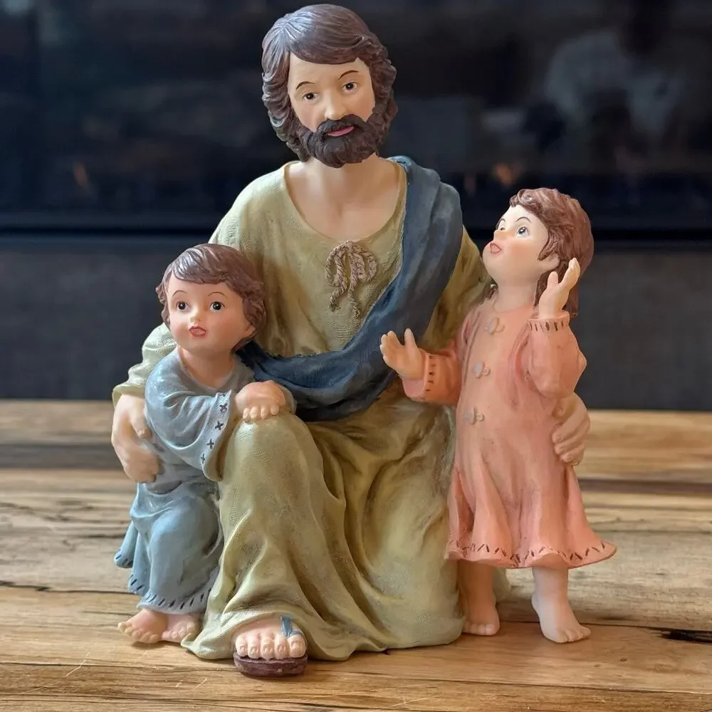 Vintage 1999 House of Lloyd Jesus and the Children Resin Figurine 230062 NIB